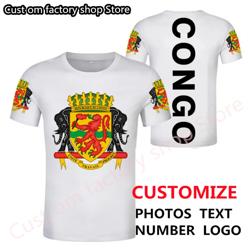 T-Shirt Giovanile Repubblica Del Congo Congo Brazzley Kids Child Football Jersey Nome Personalizzato Numero Logo Su Vestiti Casual