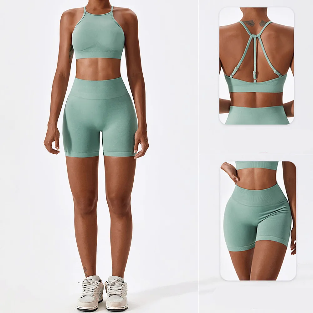 1/2Pcs Seamless Flex Running Yoga Set Women Workout Pant Gym Fitness Shorts Female Scrunch Leggings Exercise Active Wear Suits yoga set sports set gym workout set sportswear set fitness set yoga pants set