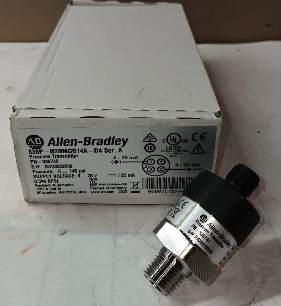 

Allen Bradley pressure sensor 836P-N2NMGB14A-D4 new and original shipping in same day