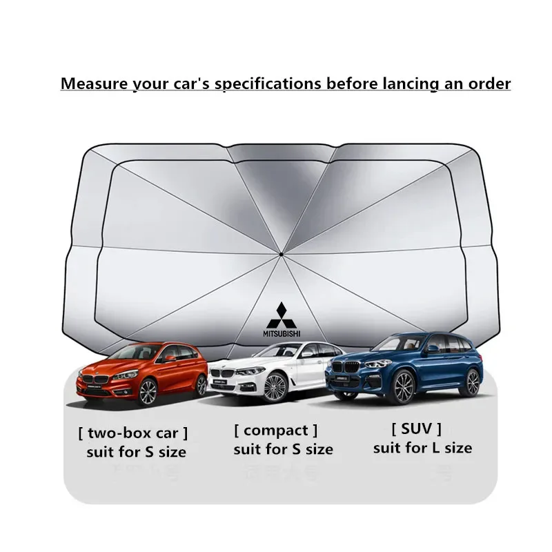 Car Windshield Sunshade Car Foldable Windshield Block Heat Sun Shade Umbrella for Mitsubishi Outlander Pajero Asx Lancer Evolution X L200 Ralliart Colt