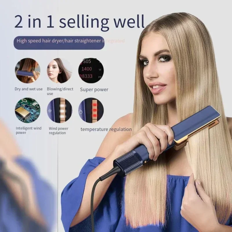 2024 New Design Negative Ion Airflow Straightening Drying Flat Iron Airstrait 2 in 1 One Step Hair Dryer Straightener 2