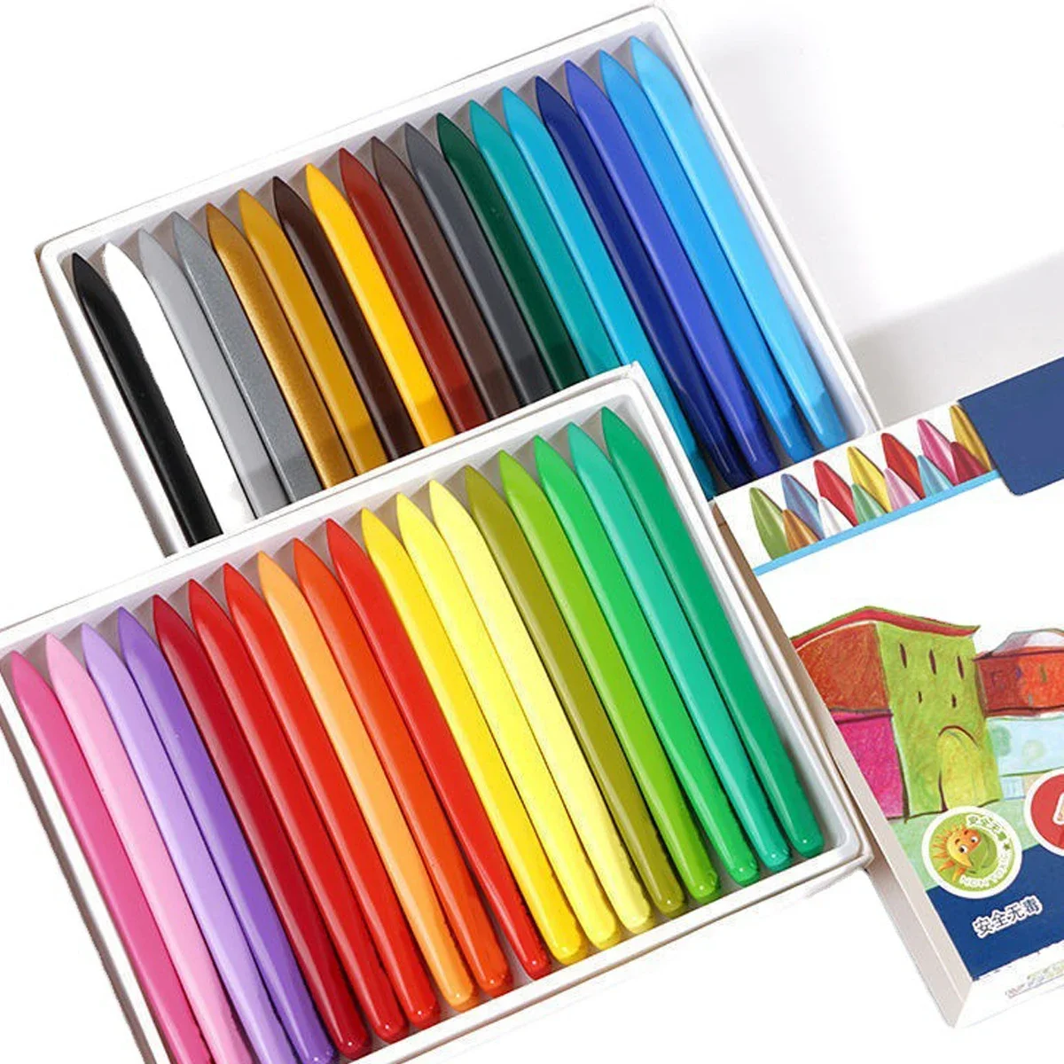 Multi-colors Plastic Triangle Crayon Set DIY Artist Supplies Hand-washable Crayons for Kids Gruesos Office Cultural Supplies 5