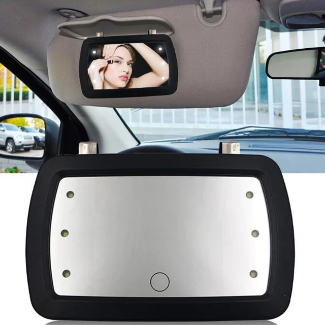 Miroir de courtoisie de voiture avec lumière LED, écran tactile LED, pare- soleil automatique, miroir de maquillage, clip rétractable, pare-soleil,  accessoires de voiture - AliExpress