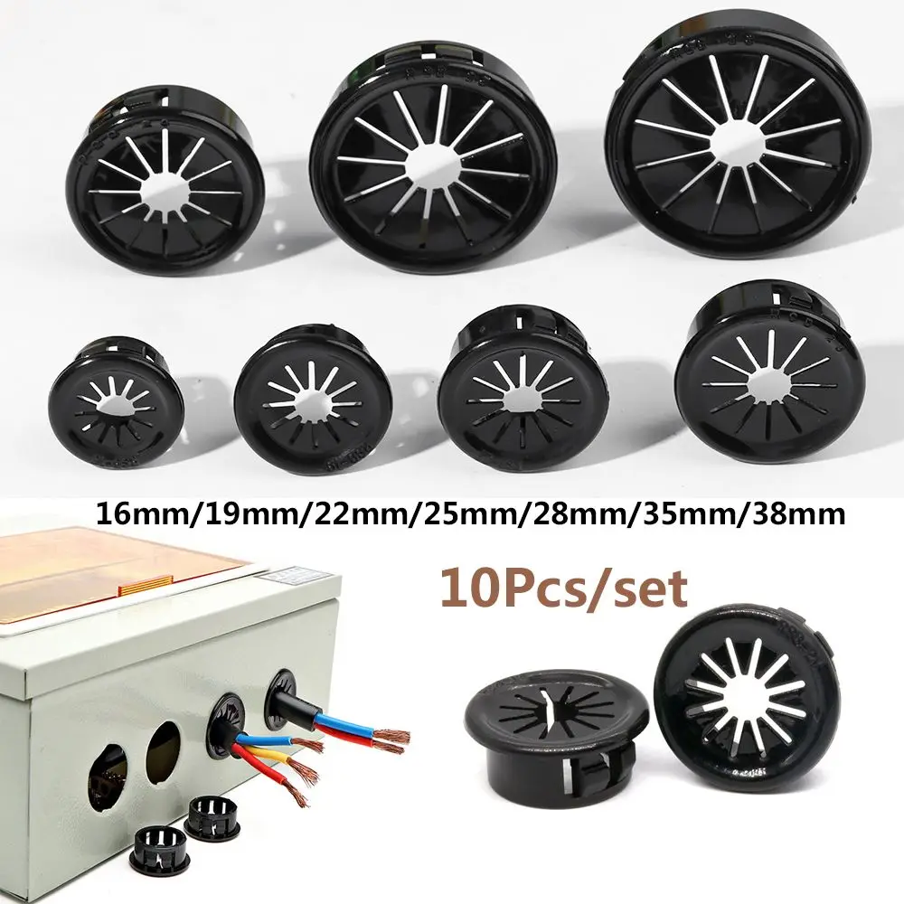Plastic Cable Hole Cover Furniture Dust Plug Buckle Office Computer Table Grommet Wire Passing Line Outlet Rings 10pcs/set cable hole cover hole plug desk cord grommet