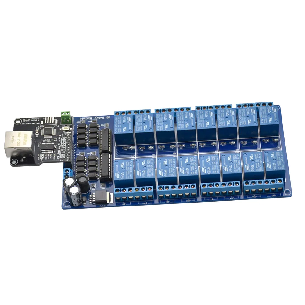 

16 Channels Relay Ethernet Controller Board RJ45 Port Ethernet Control Module Lan Wan Network Web Server