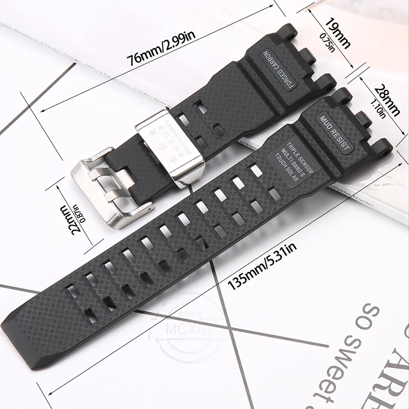Resin Strap Suitable For Casio G-SHOCK GWG-2000 GWG-2040 Men's TPU Sports Waterproof Watch Accessories Wristband Bracelet