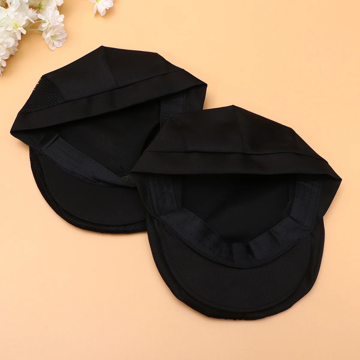 2 Pcs Black Beret Hat Chef Waiter Cap Aldult Cooking Working Restaurant Chef's Hats