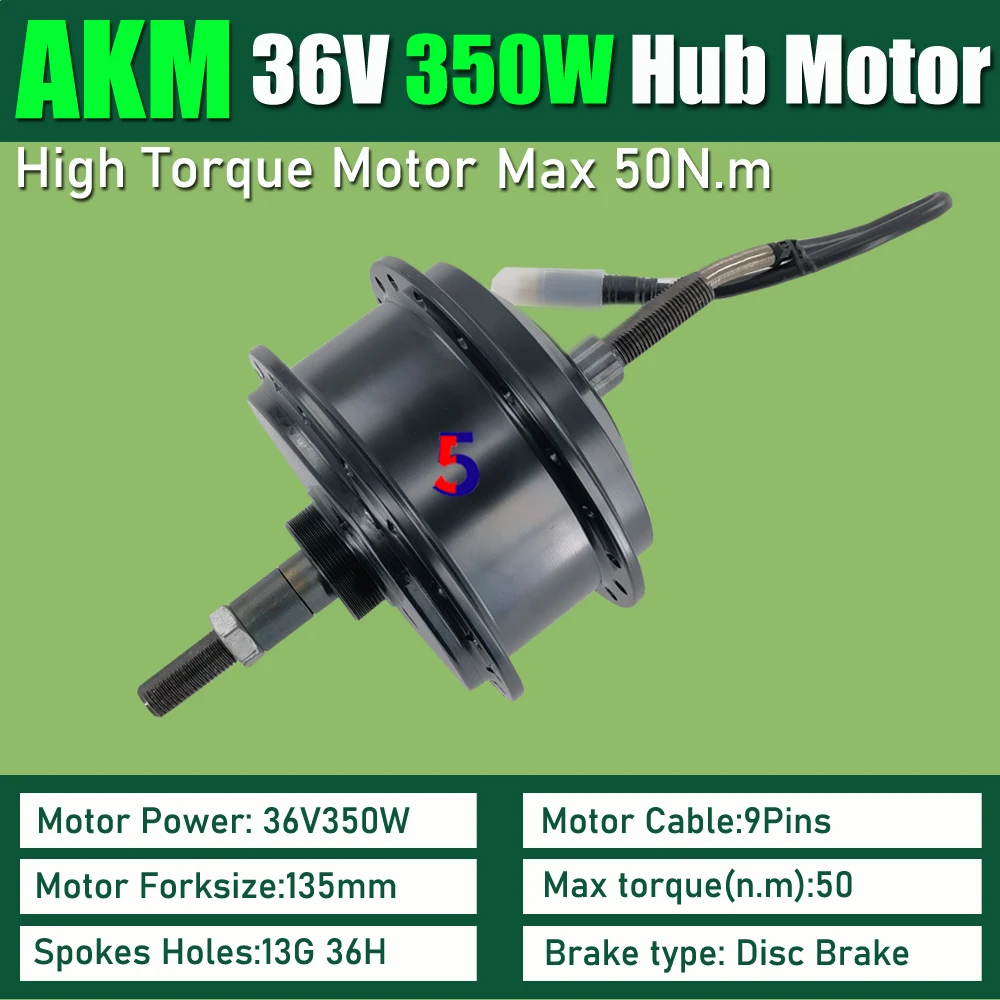 Motor de cubo AKM ultraligero para bicicleta eléctrica, 100H, 36V