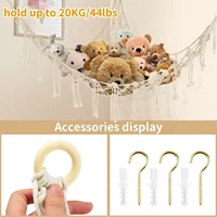 Stuffed Animals Storage Hammock Large Capacity Net Macrame Boho Home Kids Bedroom Decoration Corner Hanging Toy Organizer Nets 3