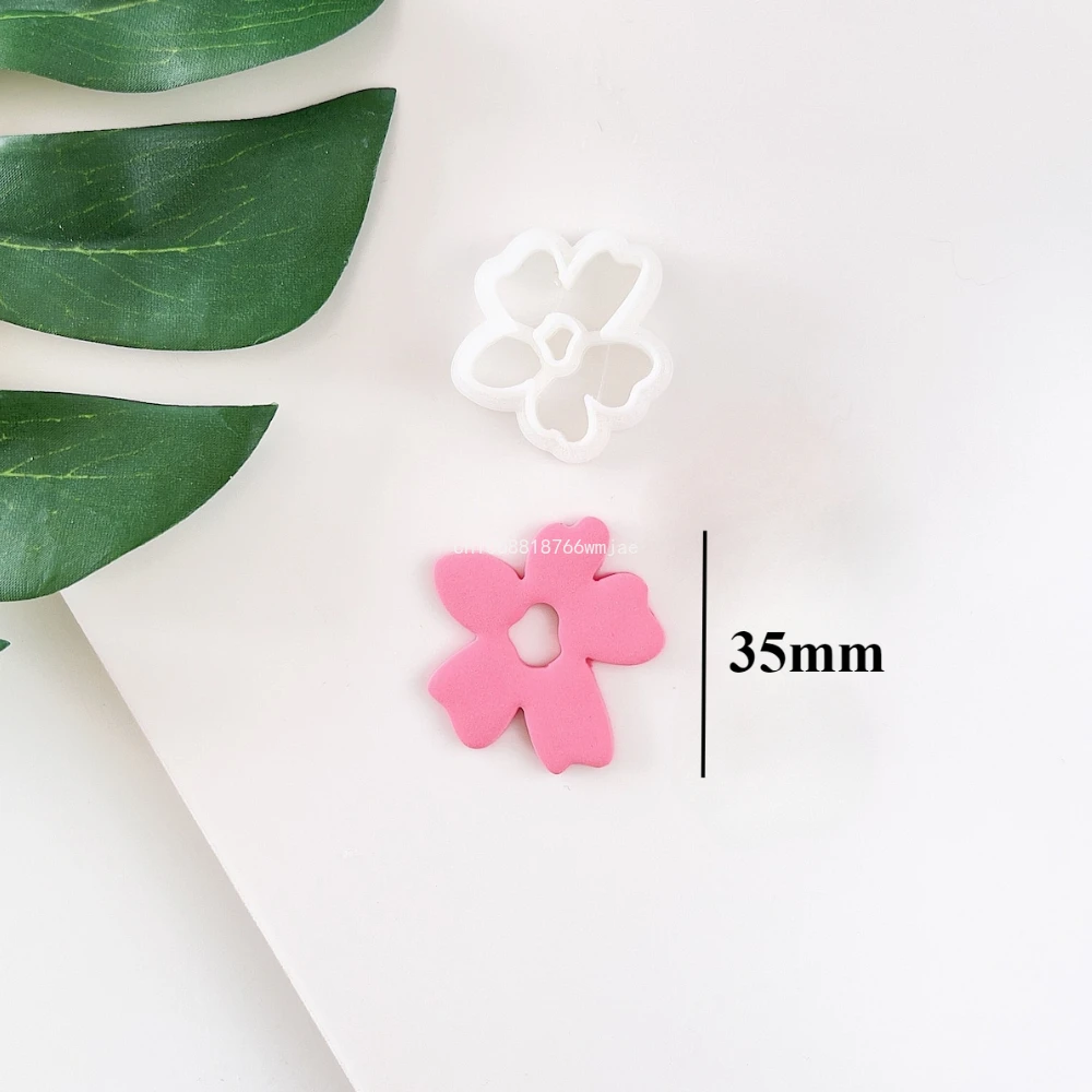 Polymer Clay Cutter Five Petals Shape Spring Flower Dangle Clay Embossing Moulds DIY Pendant Jewelry Cutting Tools