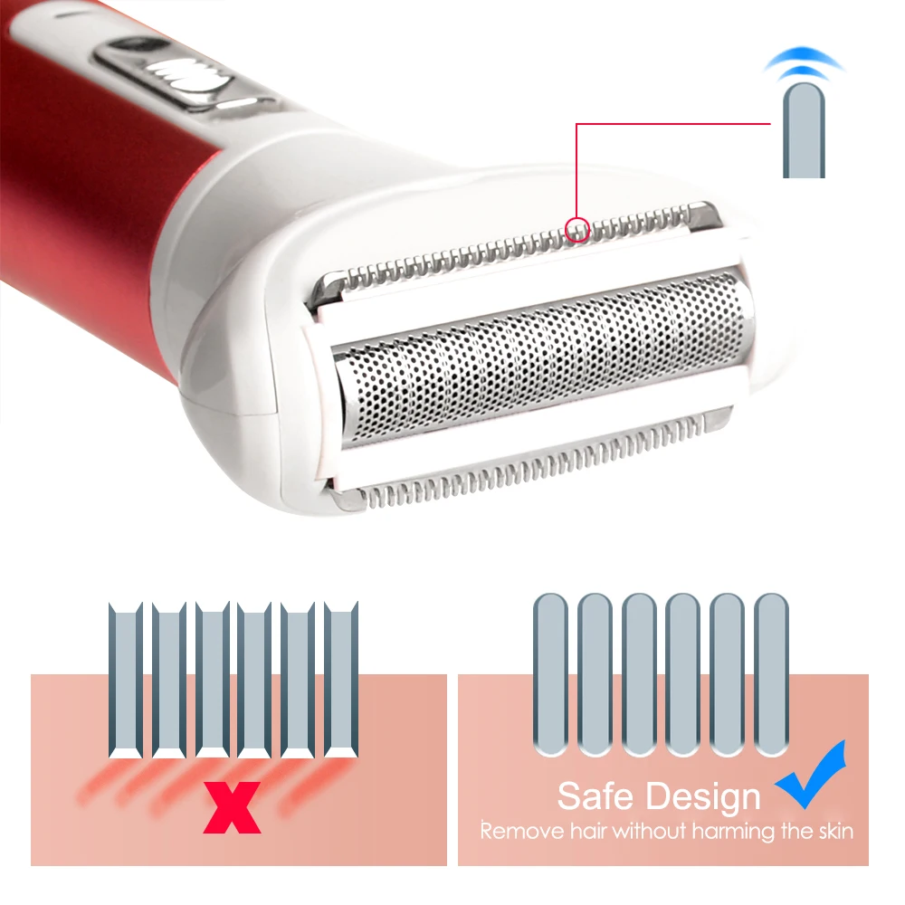 5 in 1 Body Hair Removal Electric Epilator Armpit Hair Bikini Leg Pubic Razor Clipper Shaver Women electric epilator