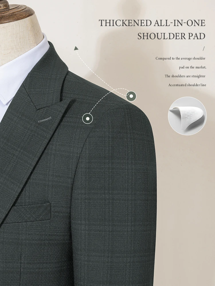 ST Cassy Green suit Formal Business Office Men's Suits Slim fit casual suit (jacket+Vest+Pants)