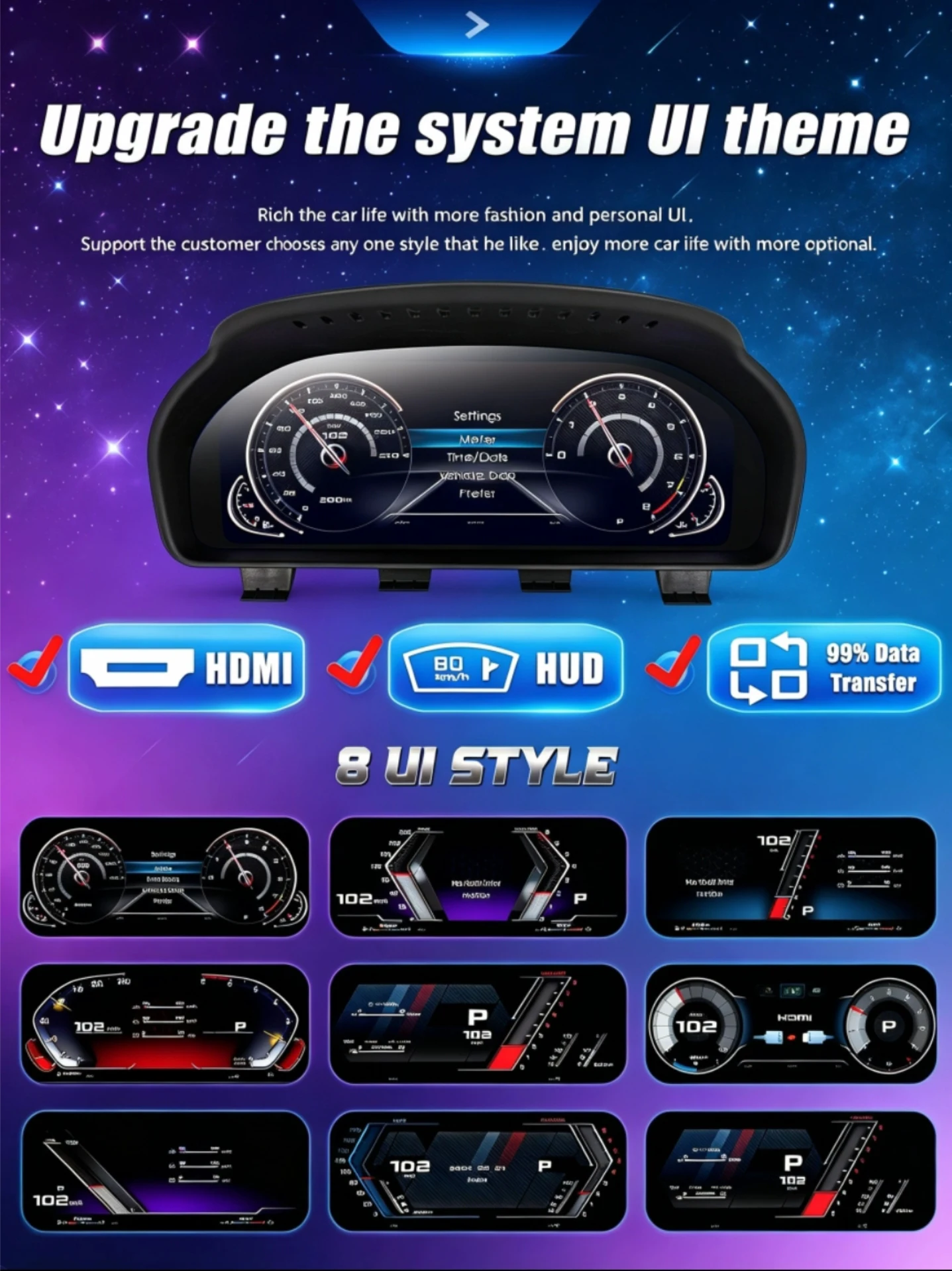 Panel de instrumentos Carcluster para BMW Serie 1-7 F07/F10/F11/F20/F22/F30/F31/F34/F32 años 2009-2020, cabina virtual. 5