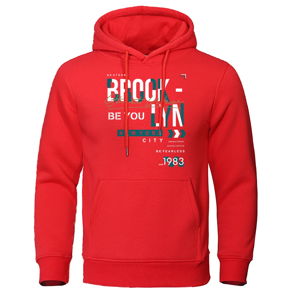 

Brooklyn Be You New York City Befearless 1983 Hoody Men Casual Crewneck Hoodies Fashion Loose Clothes Fleece Pullover Sweatshirt