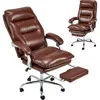 Executive Office Chair with Footrest, 350 LBS, Reclining, Big and Tall, Computer Gaming, Home Office, Desk Chair, Adjustable PU 1