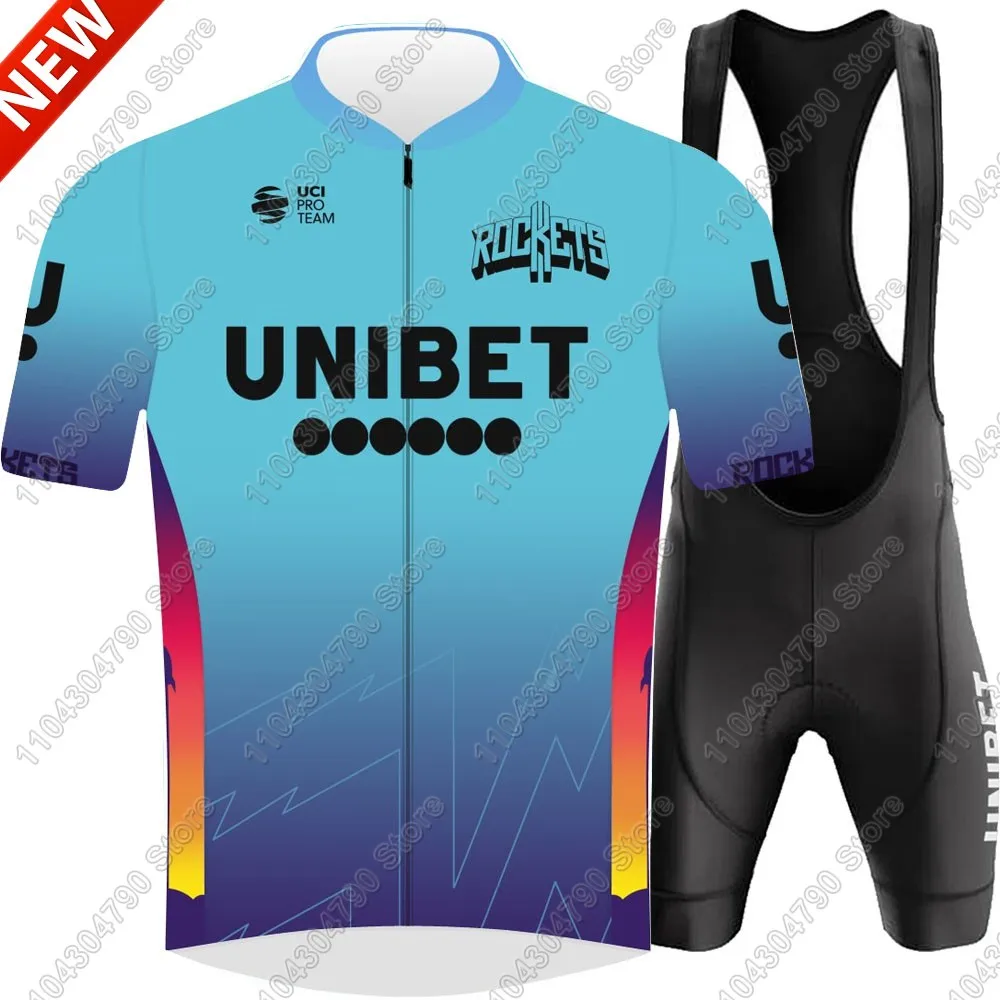 Unibet Tietema Rockets Team Cycling Jersey Set Mens Clothing Road Bike Suit Mountain Bicycle Shirt Bib Shorts MTB Maillot