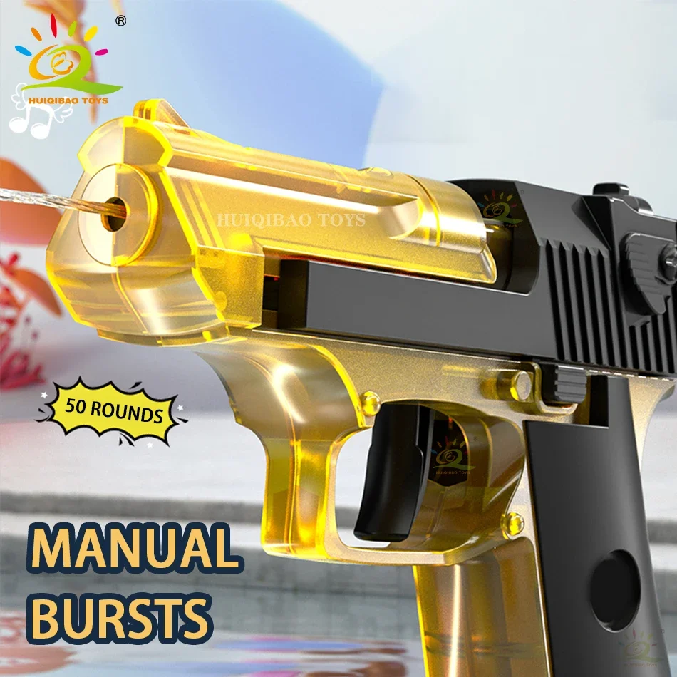 HUIQIBAO Manual Water Gun Fights Portable Desert Eagle M1911 M416 Pistol Shooting Game Outdoor Fantasy Toys for Children Gifts 2