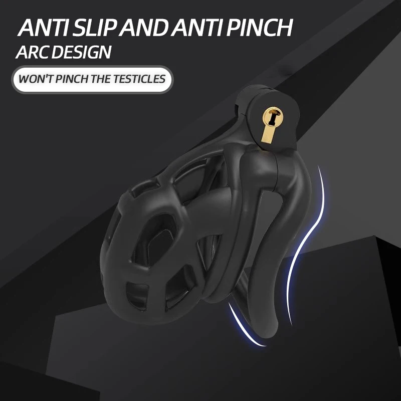 New Color Male Penis Lock Chastity Cage with Lock and 4 Rings Resin Virginity for Men Breathable Cock Ring Penis Fetish Restrain penis chastity cage chastity lock sex toy