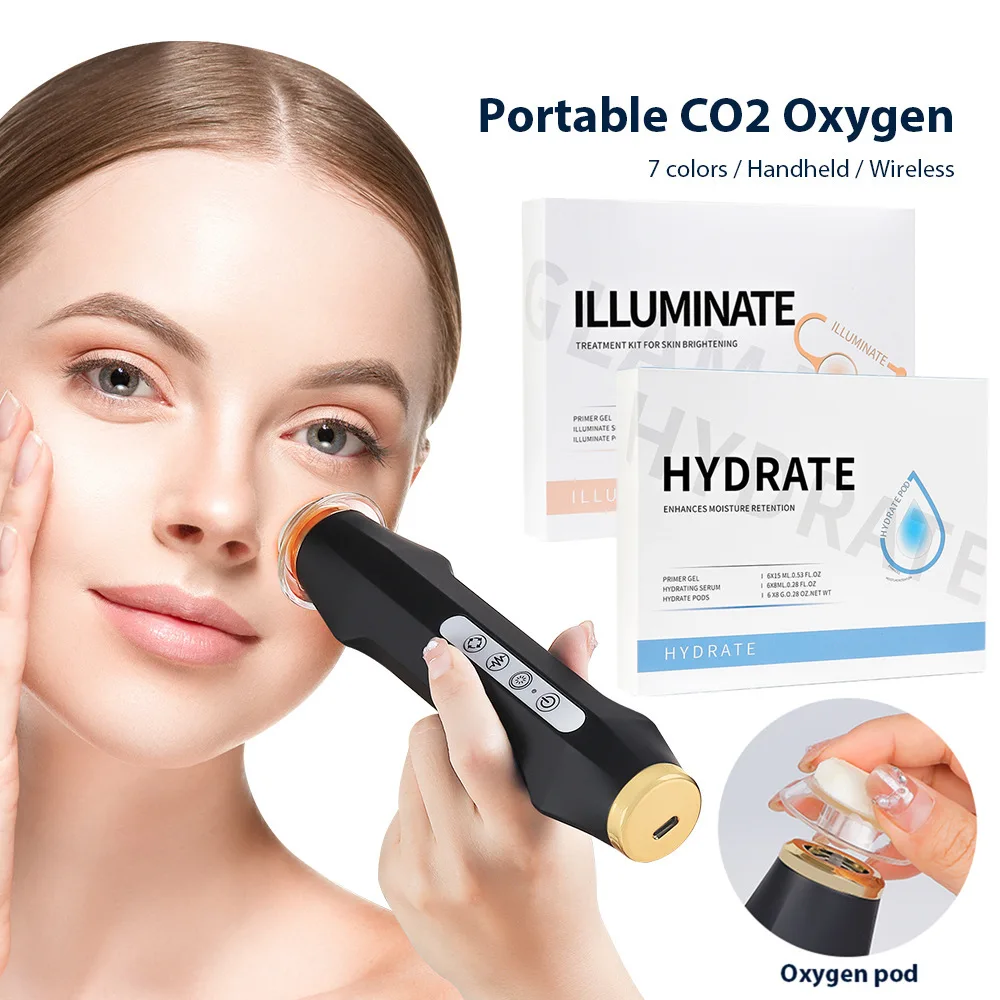 Facial Pods Facial Bubble Pen Portable CO2 Bubble Oxygen Facial Machine With CO2 Pod Glam Pods Capsule Aqua Facial Spa Bubble Skin Care Beauty Machine