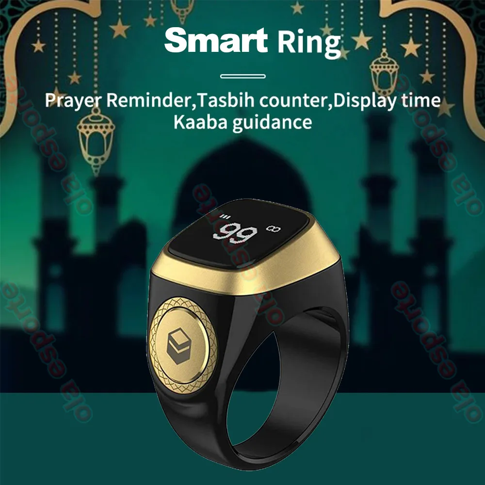 2025 IQibla Smart Zikr Ring Praise Tasbih Tally Electronic Digital Counter for Muslims Prayer Time Vibration Reminder Waterproof 2