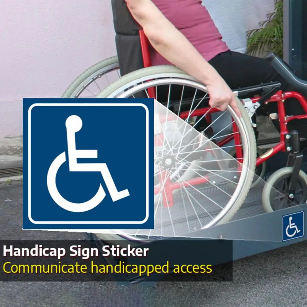 Disability Decal Waterproof Stickers for Wheelchair Users Uv Resistant Barrier Signs for Glass Doors Scratch self adhesive stickers,vinyl stickers