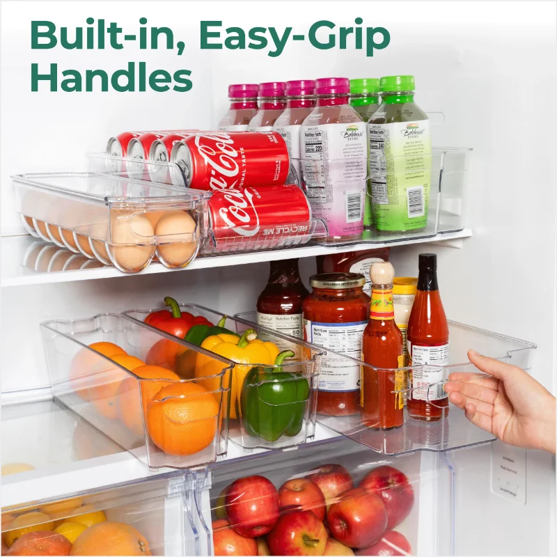 Greenco Refrigerator Organizer Bins for Eggs - Eggs Container for  Refrigerator - 14 Egg Organizer Container with Lid & Durable Handle -  Stackable