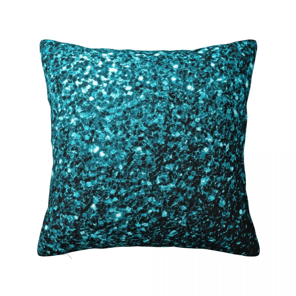 

Aqua blue shiny faux glitter sparkles Throw Pillow Cushion Child Embroidered Cushion Cover Decorative Cover For Living Room
