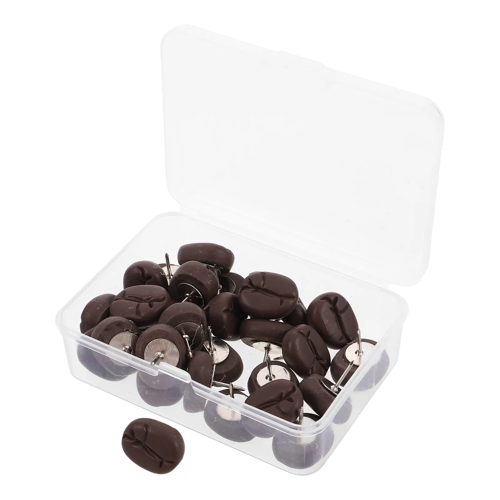 30Pcs 크리 에이 티브 커피 콩 푸시핀 코르크 보드 사무실 홈 학교 사진 게시판을위한 장식 수지 압정