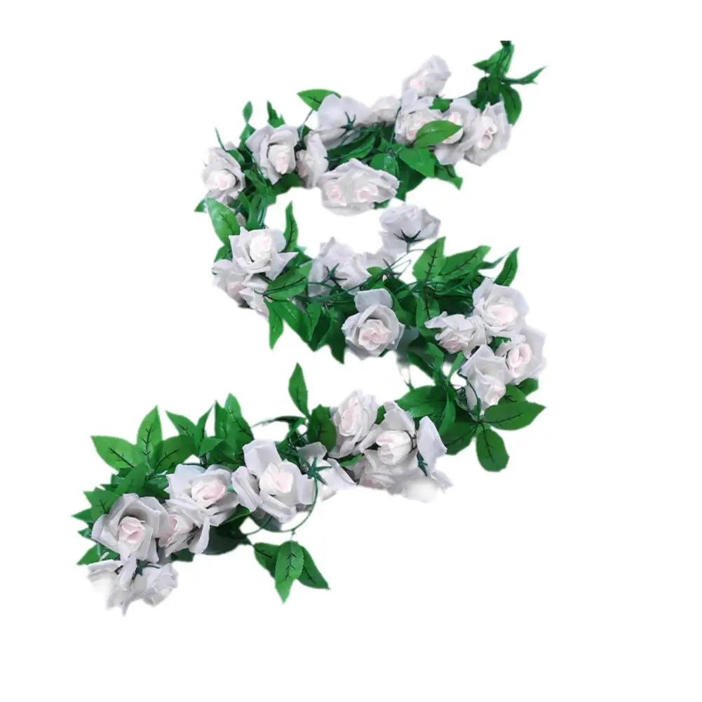 Simulation Rose Artificial Flowers Christmas Garland For Wedding Home Room Decoration Garden Arch Diy Fake Plant Vine F9m1