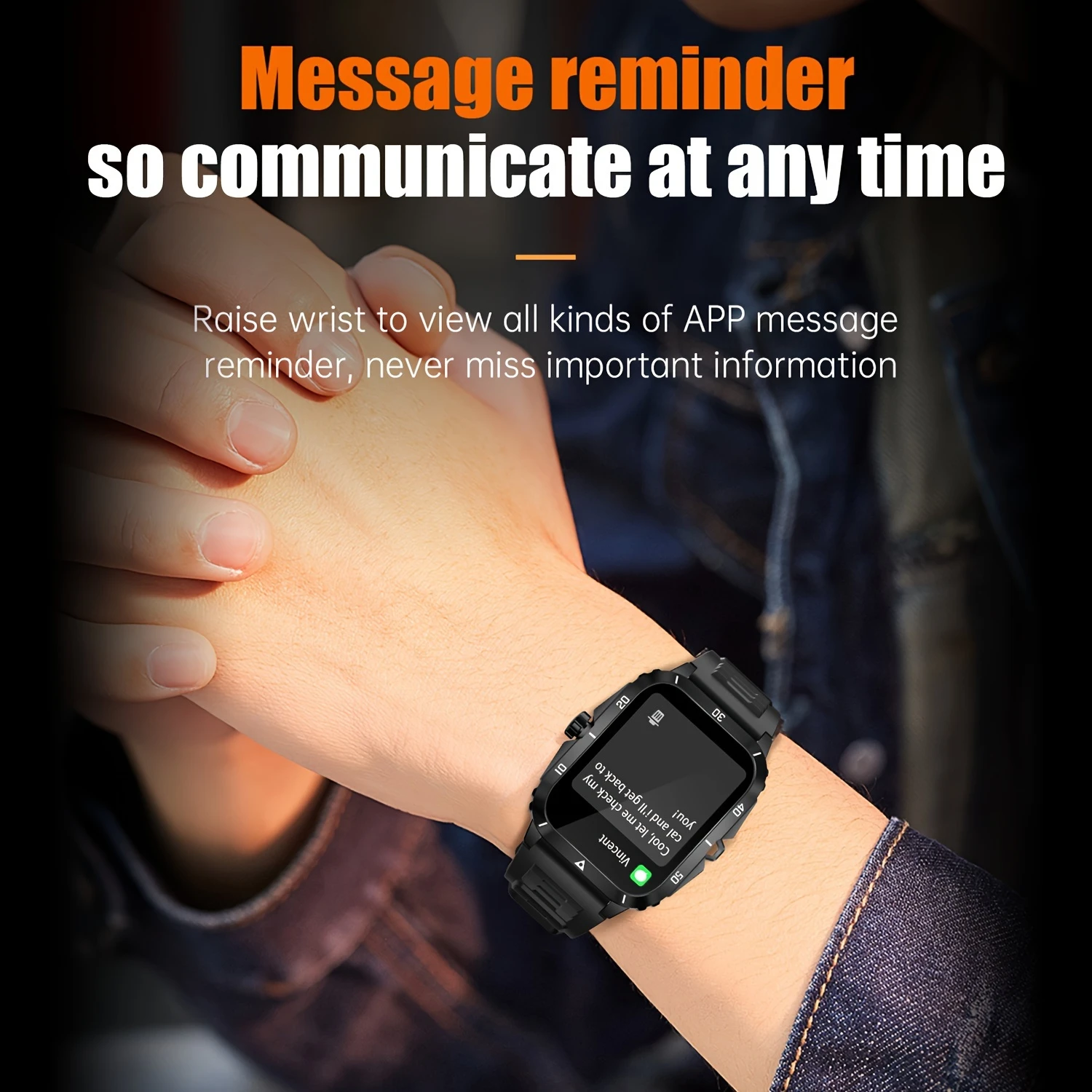 1pc Smart Watch For Women Men, 3 ATM Waterproof Wireless Call Smart Watch For Android And , 4.98cm IPS HD Screen, 430mAh Long Ba