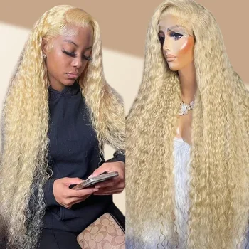 Parrucca Deep Wave, con raccordo centrale, capelli sintetici tessuti a macchina, per donna