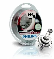 Лампа Галогеновая H4 Visionplus +60% 12v 60/55w P43t-38 S2 Philips арт. 12342VPS2 | Автомобили и мотоциклы