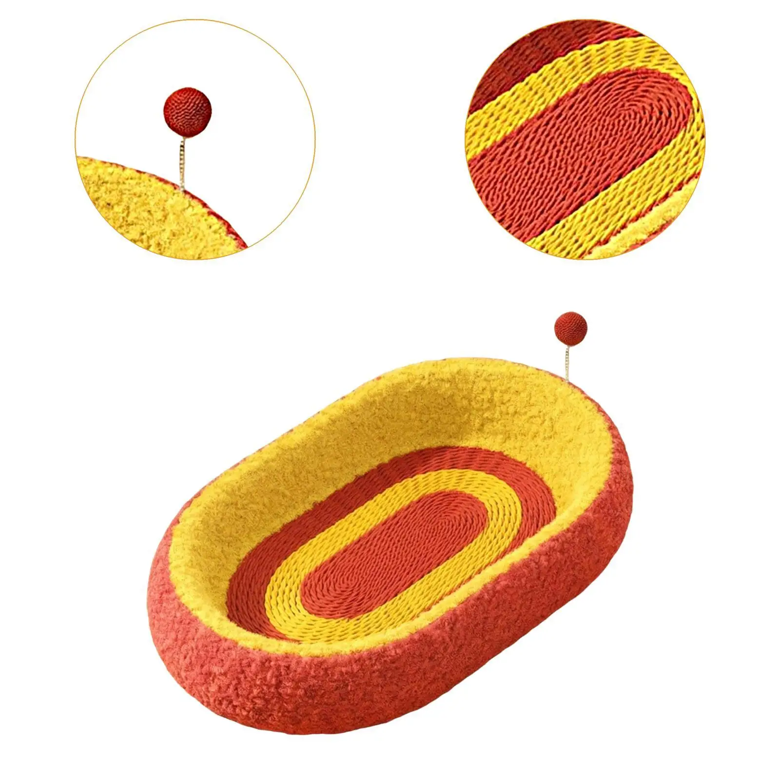 Cat Scratcher Multipurpose Wear Resistant Easy Clean Sturdy with Ball Lounge Scratch Pad for Claws Sharpening Training Playing Cat Scratcher Multipurpose Wear Resistant Easy Clean Sturdy with Ball Lounge Scratch Pad for Claws Sharpening Training Playing
