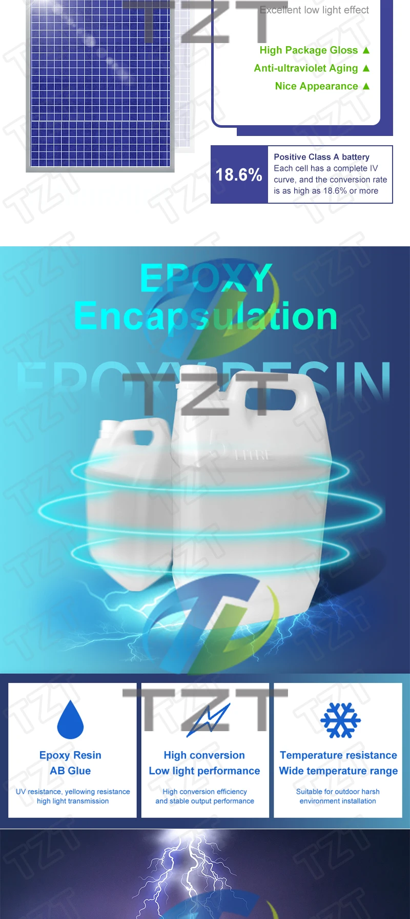 Description Picture 5 of itemTZT Solar Cell 2V 150mA 0.3W 60*60MM Solar System DIY For Battery Cell Phone Charge Polycrystalline Solar Panel