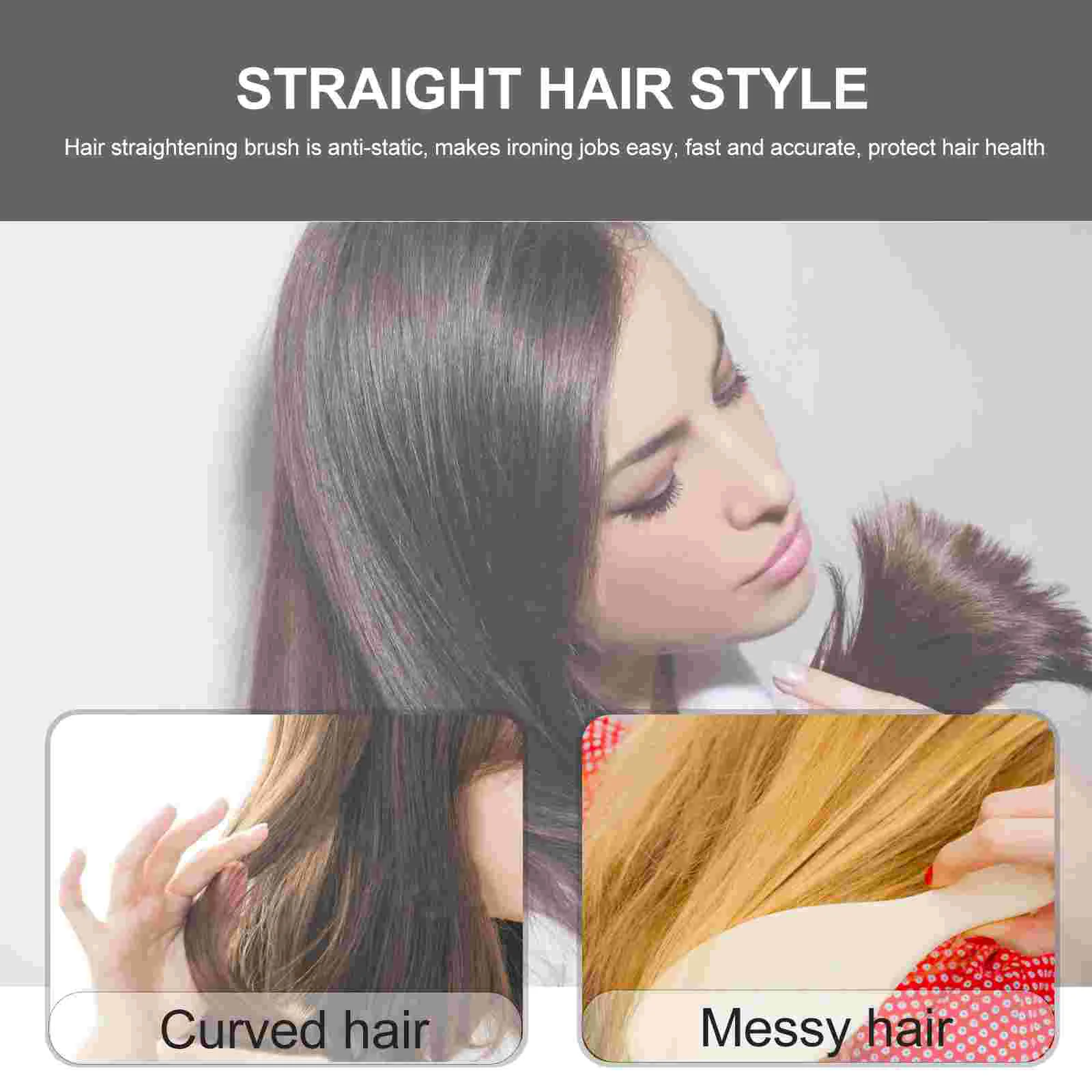Double Sided Anti Static Straightening Hair Ironing Comb Clamp Brush For Hair Straightener Salon Grade V Shaped Heat Resistant