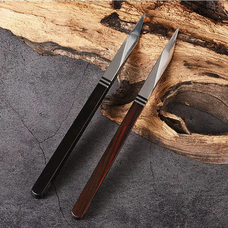 1Pcs Tea Knife Stainless Steel Damascus Pu Erh Tea By Hand Wooden Handle Pry Tea Cone Of Chinese Style Gift — view 3