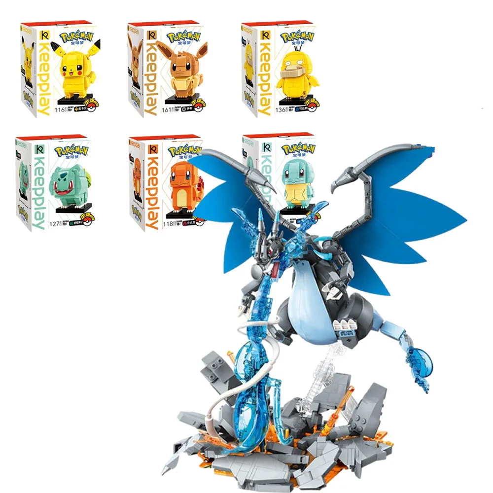 

Anime Pokemon Gengar Charizard Espeon Bulbasaur Assembling Toy Cartoon Building Block Cartoon Toy Holiday Gift Action Figure