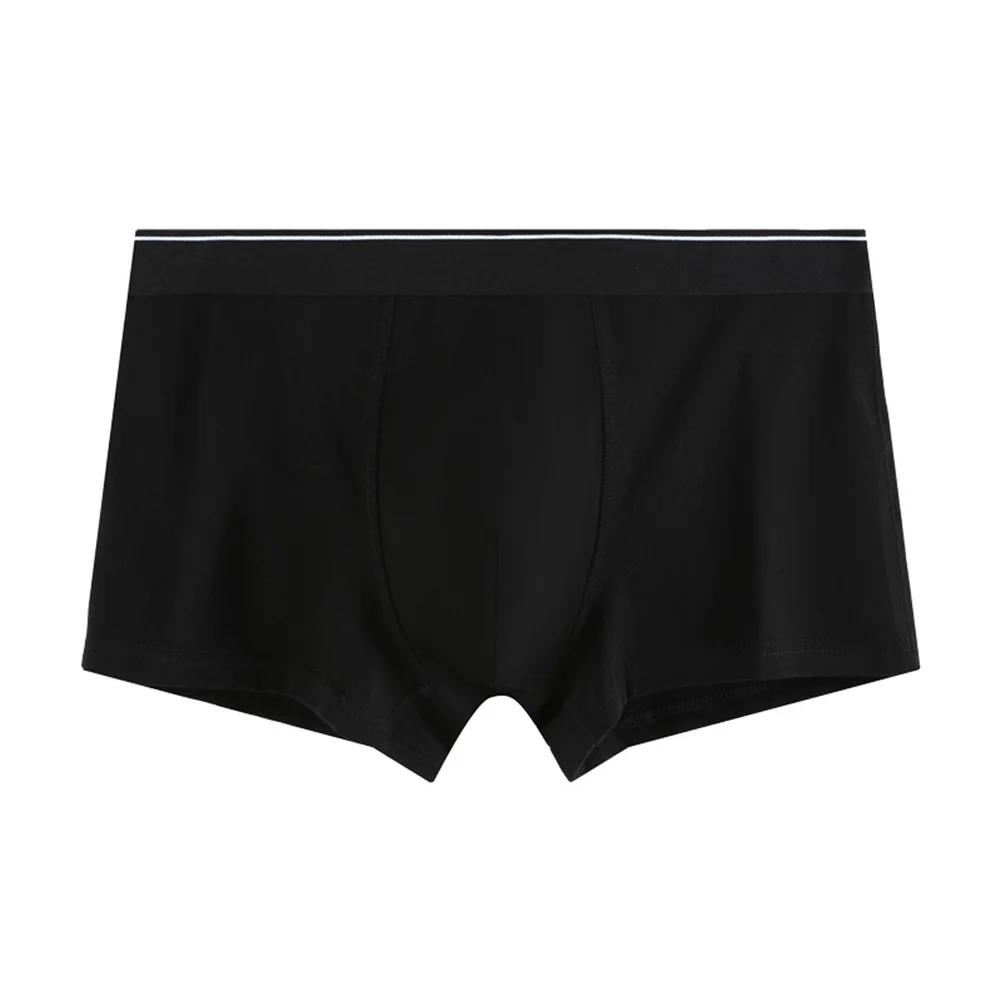 Sexy Men Lingerie Cotton Comfortable Soft Boxer Briefs Bulge Pouch Shorts Solid Color Middle Waist Panties Loose Underwear