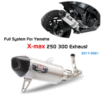 Slip On For Yamaha XMAX300 XMAX250 XMAX400 2017 2018 Motorcycle Full System Exhaust Muffler Escape Middle Link Pipe