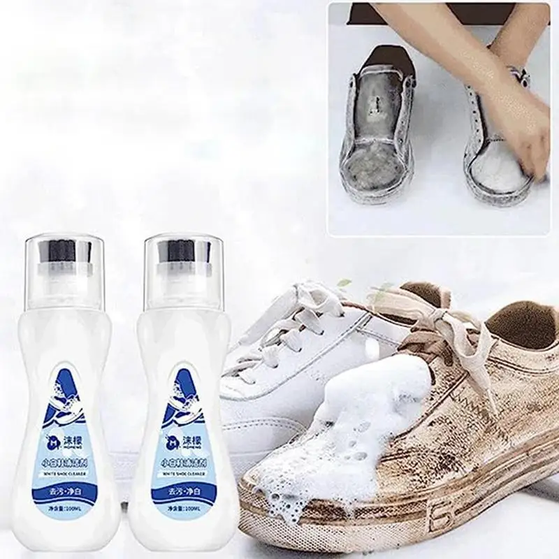 100ml Shoe Cleaner Foam Cleaner with Brush Cleaning Stain Dirt Foam Cleaner Sneaker Cleaner Decontamination White Shoes Cleaning