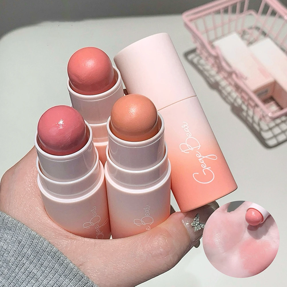 Gege Bear Soft Matte Blush Stick Moisturizing Natural Matte Tender Eeasy To Blend Rouge Stick_voghion.com