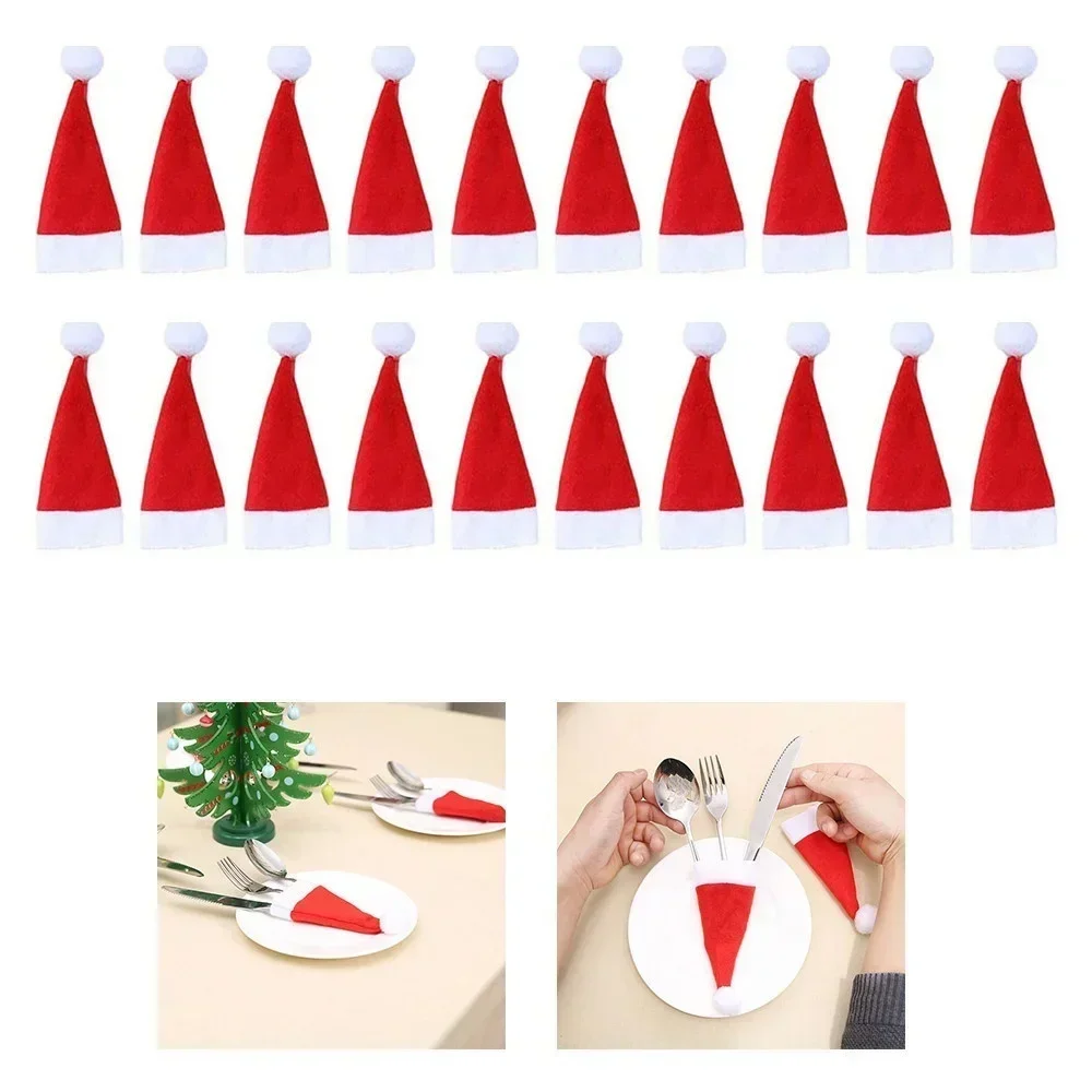 Christmas Hat and Knife Set 20pcs christmas beanie hat