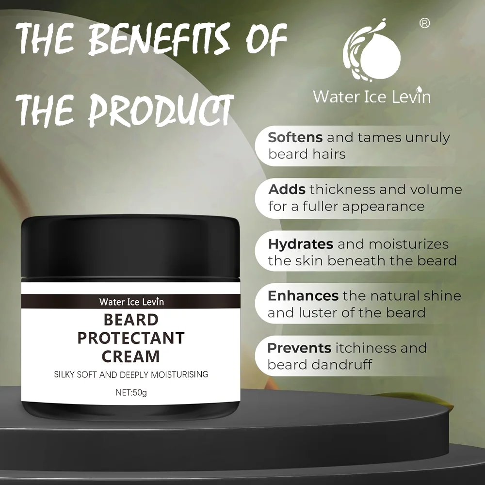 Beard Cream 100% Natural Beard Care Cream with organic Argan and Jojoba beard oil Vanilla fragrance-softener, moisturizer