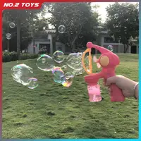 Blowing Large Bubbles Automatic Bubble Gun with Liquid Toys Soap Machine Outdoor Party Play Toy for Kids Birthday Surprise Gifts 5