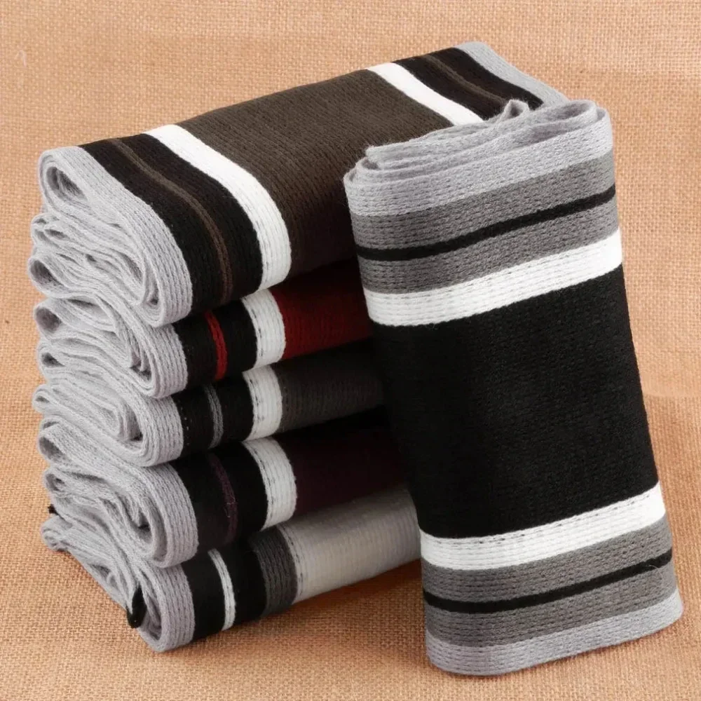 Cashmere Scarf Fleece Scarf Polar Fleece Scarf Knitted Scarf Tactical Scarf Neck Tube Scarf Classic Men's Scarf Winter Warm Faux Cashmere Soft Tassel Long Shawl Business Casual Striped Scarf Men's Clothing Accessories