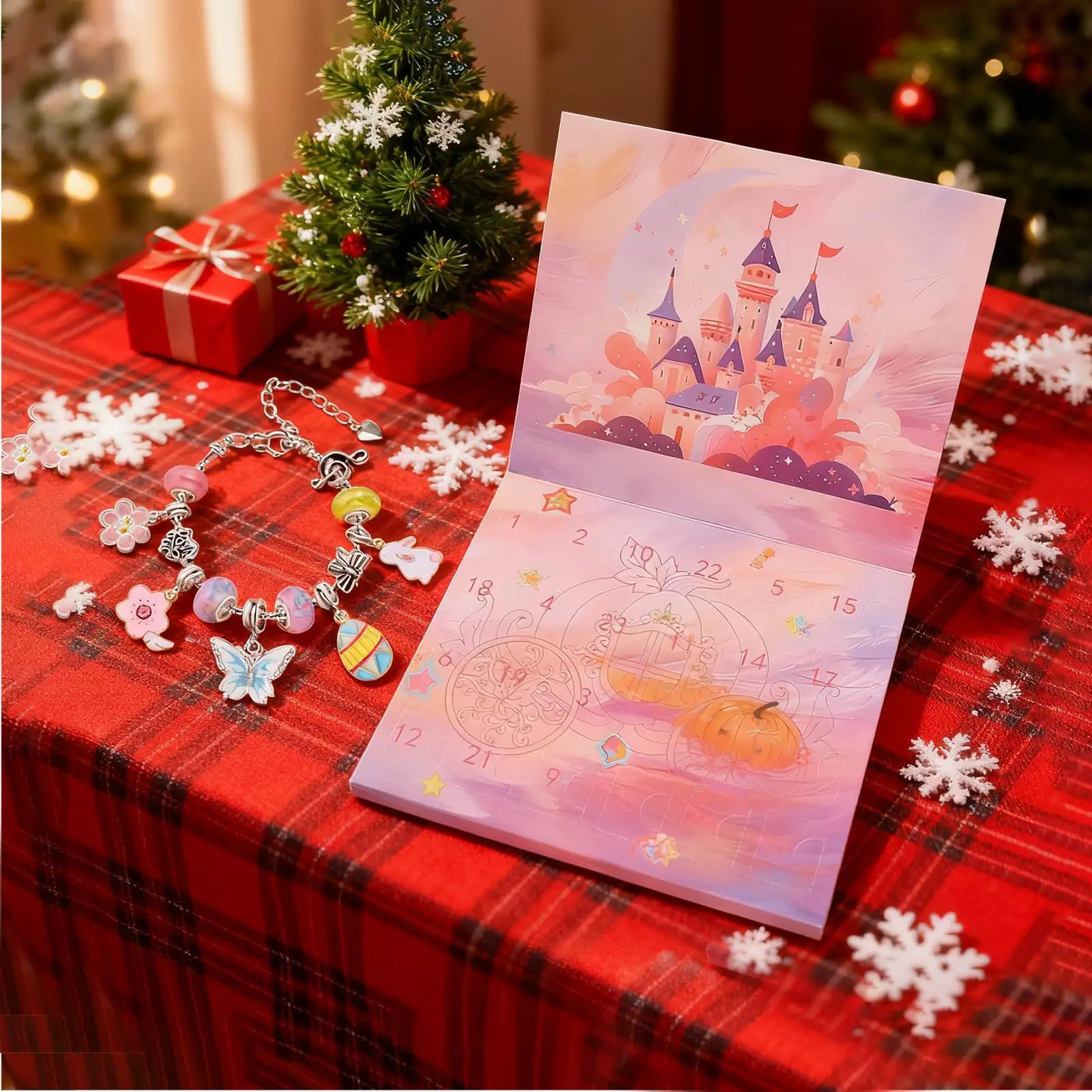 Christmas Bracelet Advent 2025 24 Days Jewelry Making Kit Countdown Calendar Jewelry Making For Girls Collectors Family