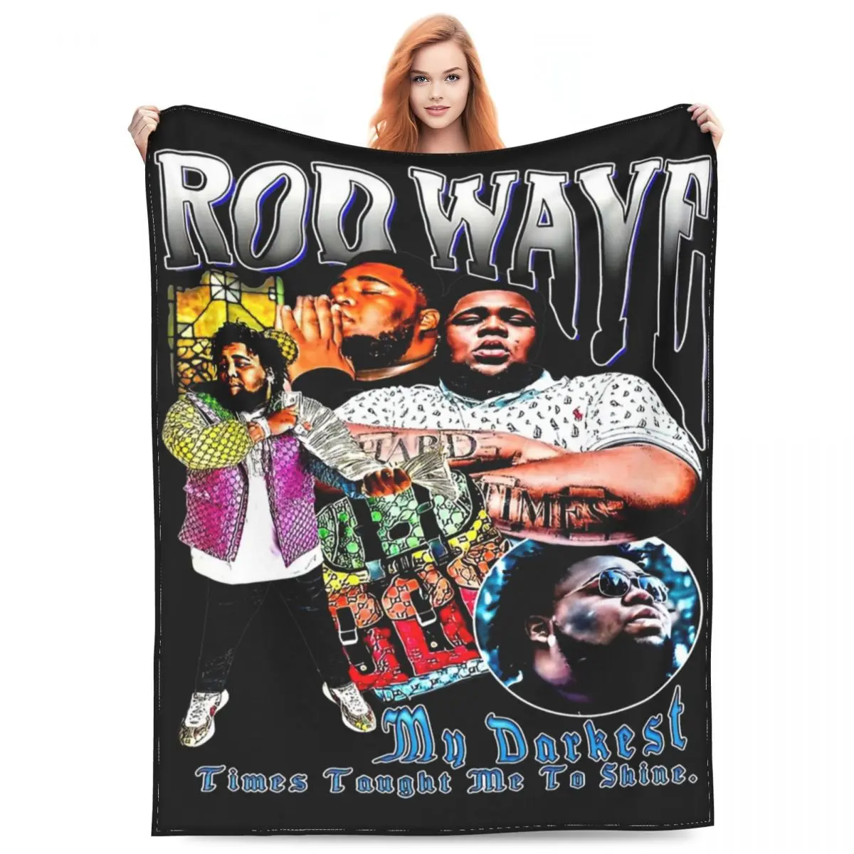 

Relax Rod Wave Vintage 90s Bootleg Blanket Merch Home Decorative Blanket Throw Warm Fleece for Office