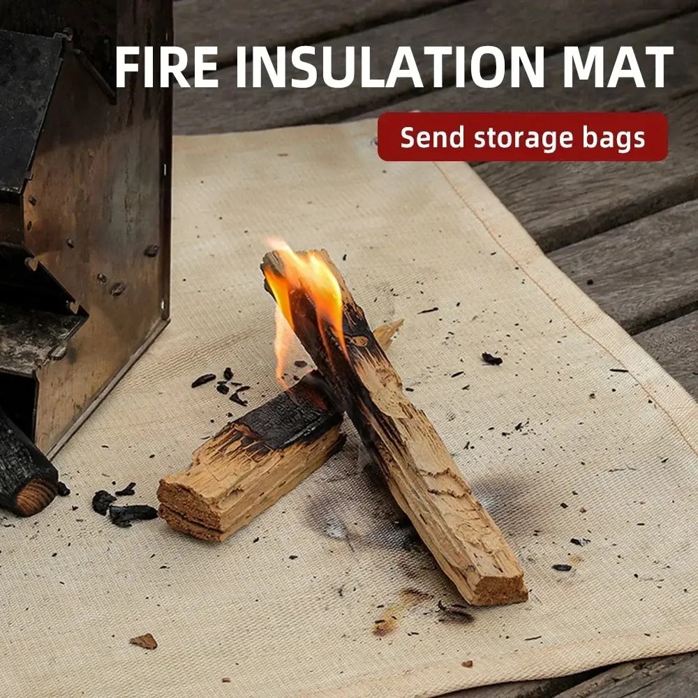 Outdoor Camping Fireproof Cloth Picnic Barbecue Insulation Mat Flame Retardant High Temperature Fire Blanket Fiberglass Mat fireproof mat