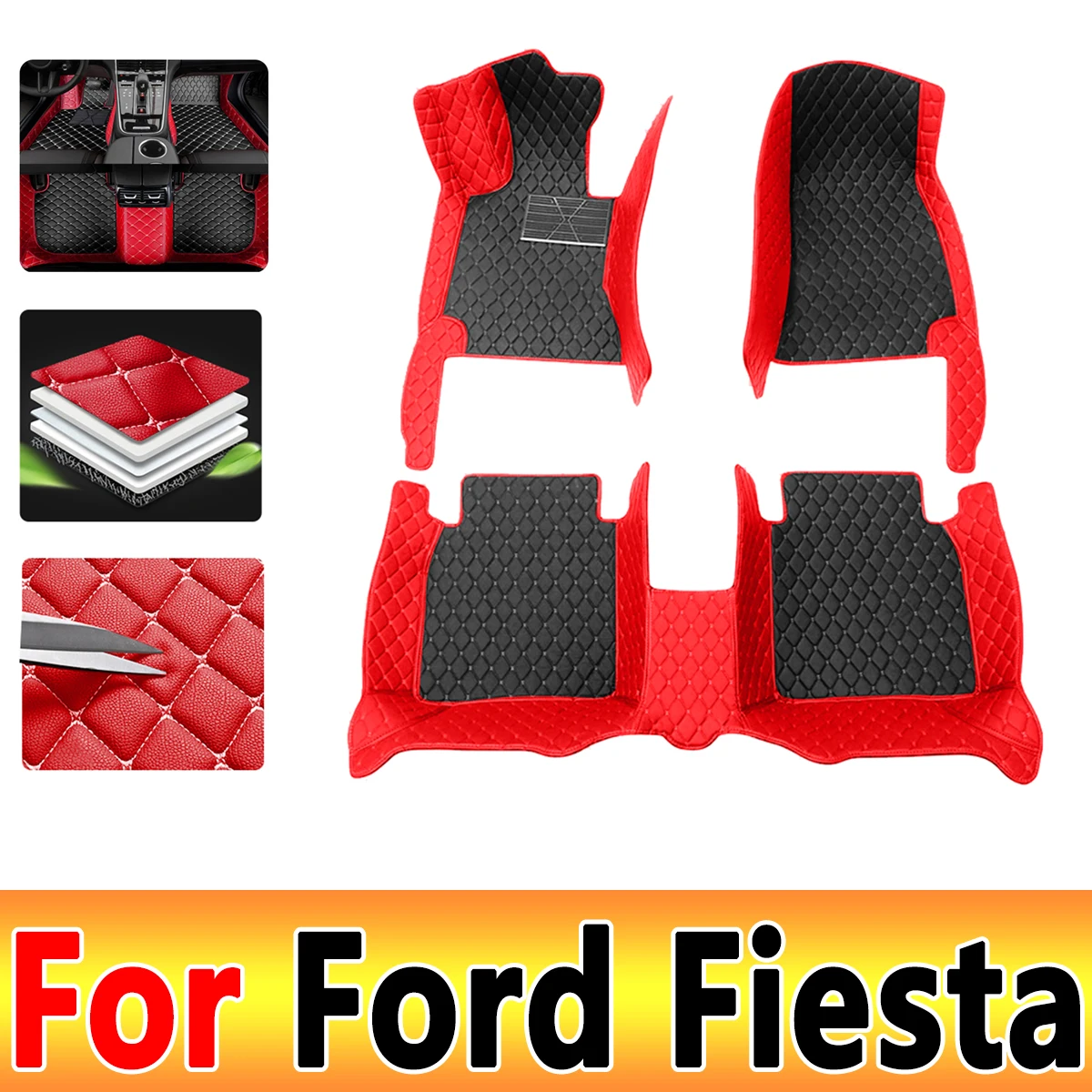 

Автомобильные коврики для Ford Fiesta 2016 2015 2014 2013 2012 2011 2010 2009 кожаные коврики автомобильные внутренние водонепроницаемые украшения