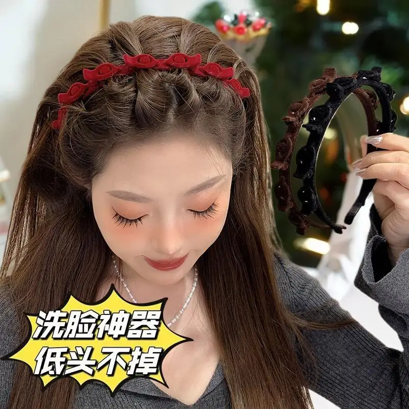 Elegant Braided Hair Decor with Non-Slip Clip and Double-Band Design